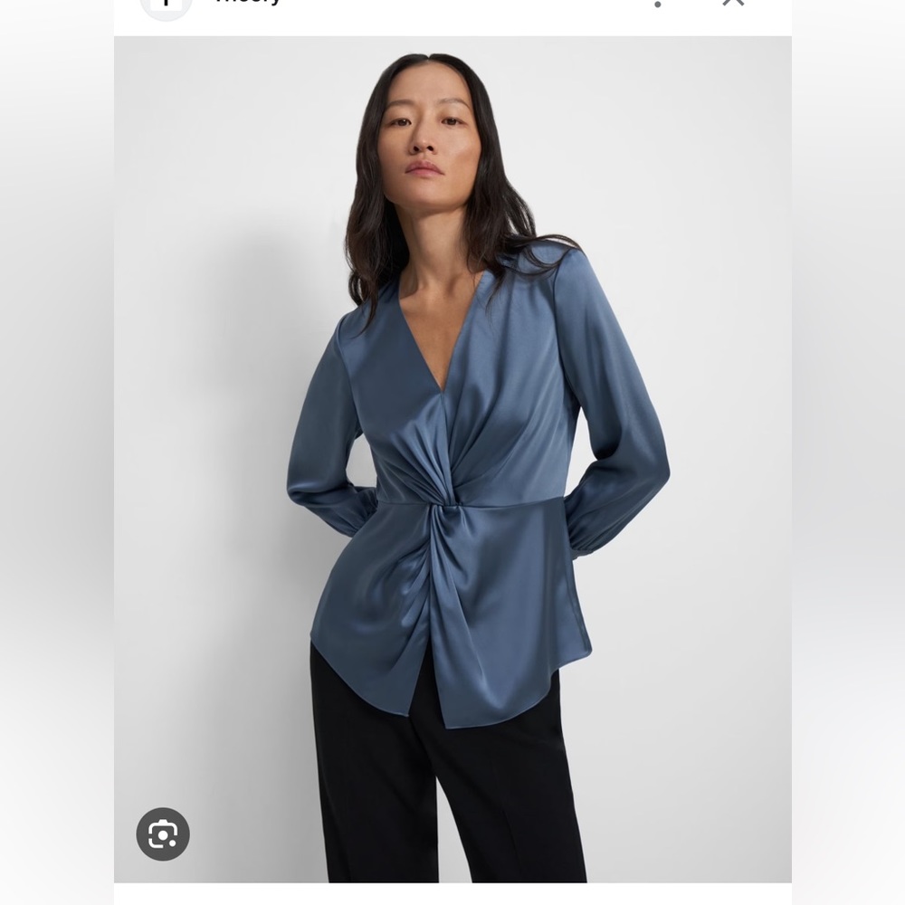 Theory Satin Twist Blouse